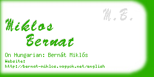 miklos bernat business card